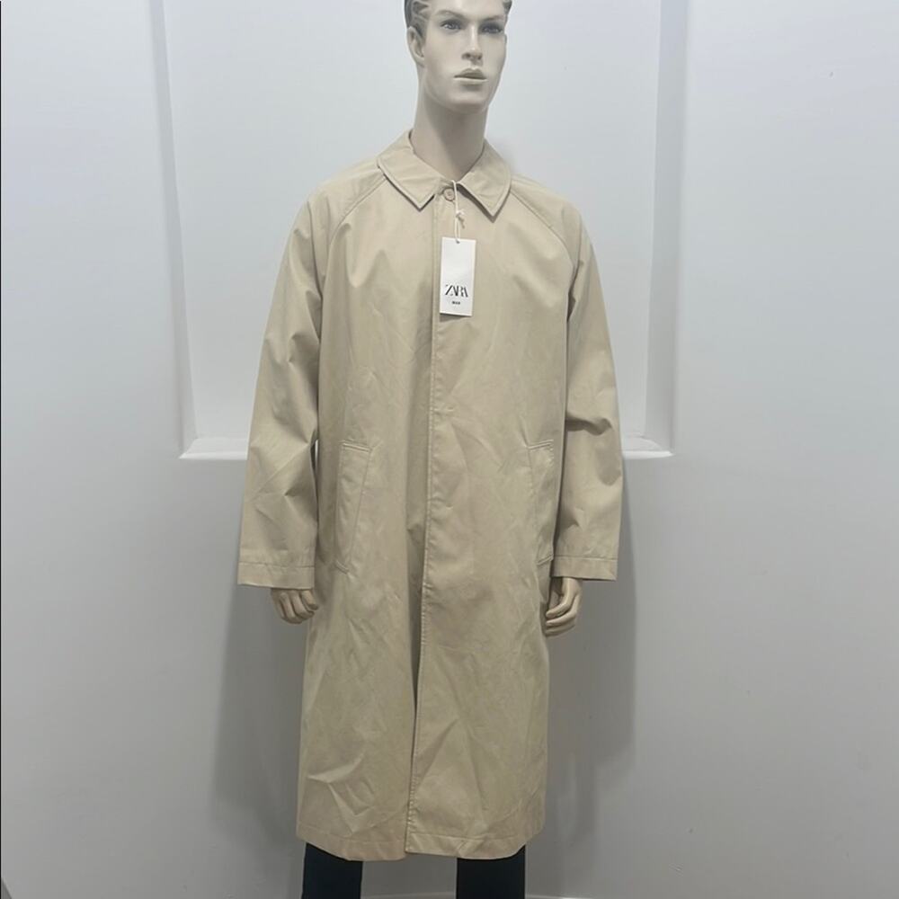Zara Men’s Beige Trench-coat Size L/XL NWT
